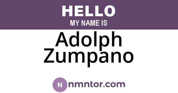 Adolph Zumpano