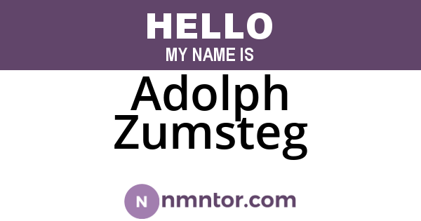 Adolph Zumsteg