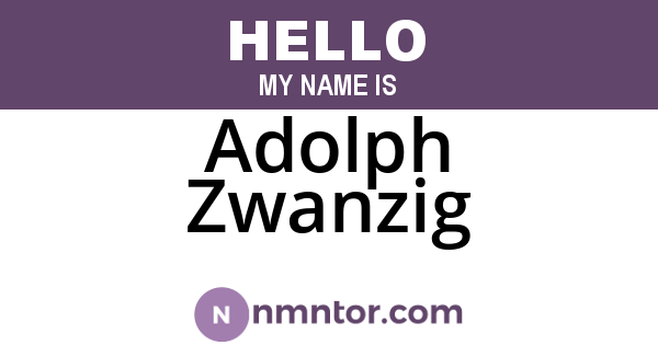 Adolph Zwanzig