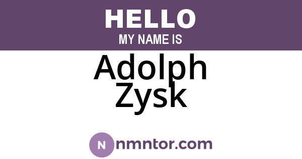 Adolph Zysk