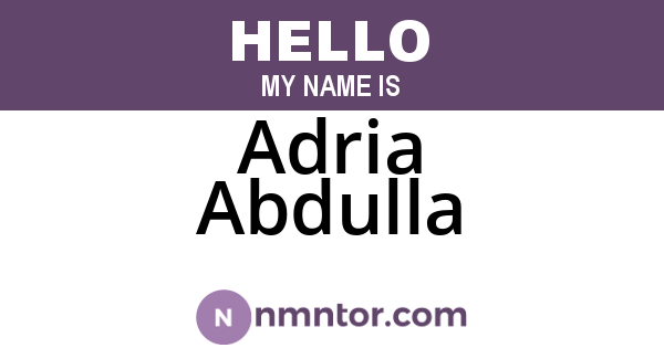 Adria Abdulla