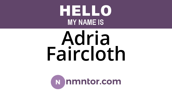 Adria Faircloth