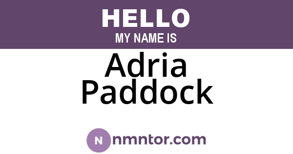 Adria Paddock