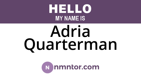 Adria Quarterman