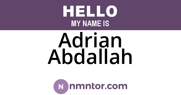 Adrian Abdallah