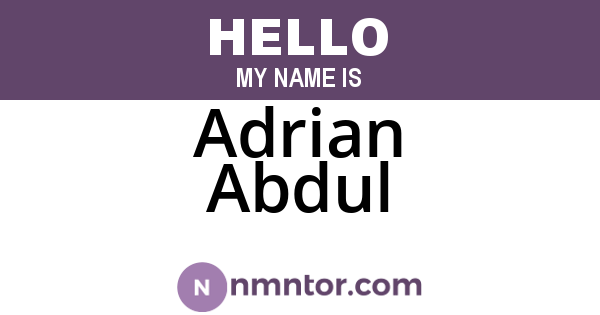 Adrian Abdul