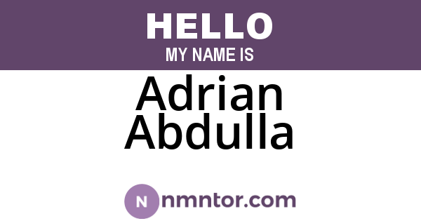 Adrian Abdulla
