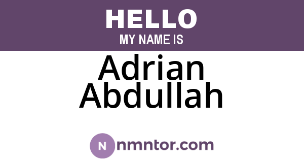 Adrian Abdullah