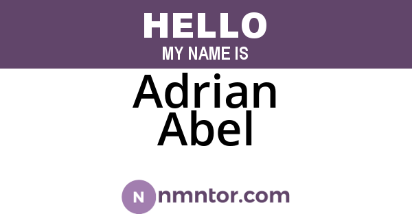 Adrian Abel