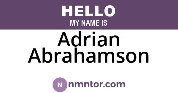 Adrian Abrahamson