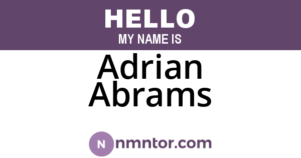 Adrian Abrams