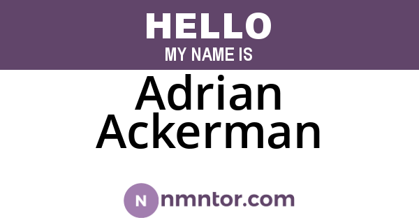 Adrian Ackerman