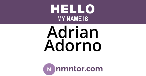 Adrian Adorno