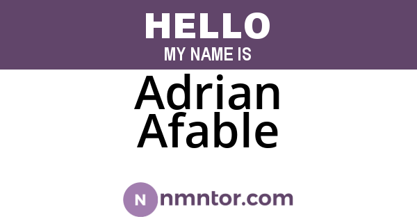 Adrian Afable