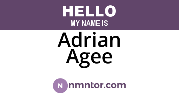 Adrian Agee