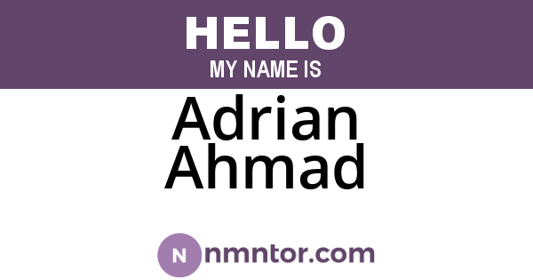 Adrian Ahmad