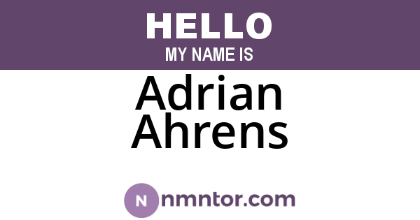 Adrian Ahrens