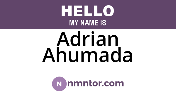 Adrian Ahumada