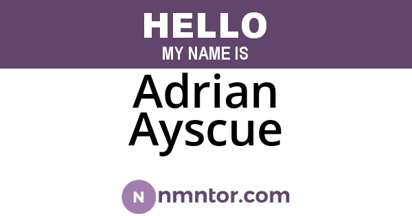 Adrian Ayscue
