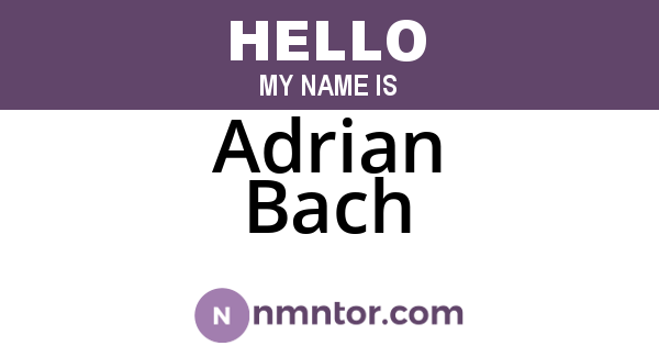 Adrian Bach