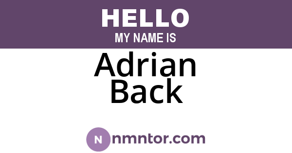 Adrian Back