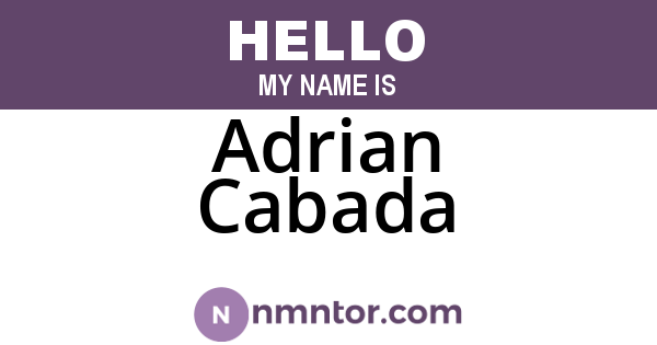 Adrian Cabada