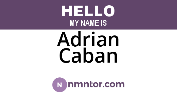 Adrian Caban