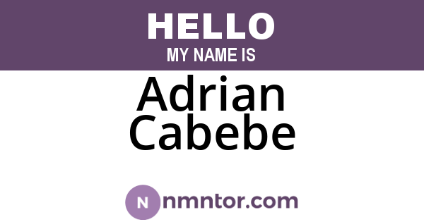 Adrian Cabebe