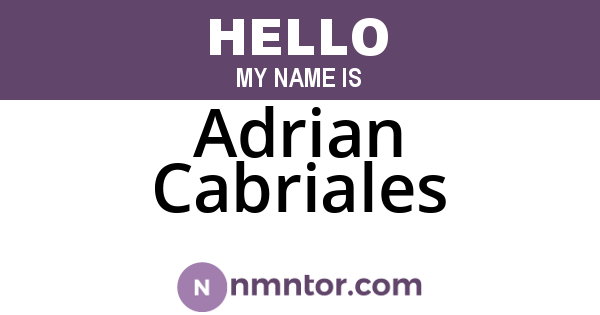 Adrian Cabriales