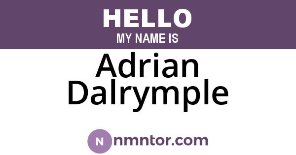 Adrian Dalrymple