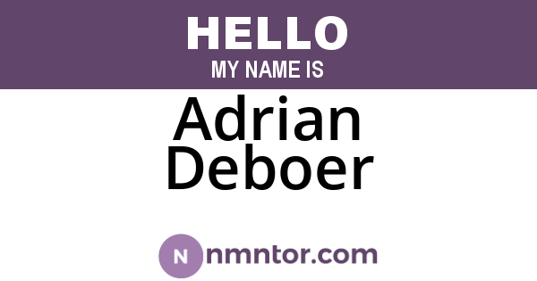 Adrian Deboer