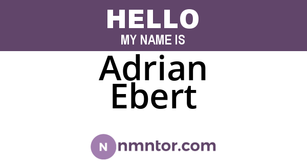 Adrian Ebert