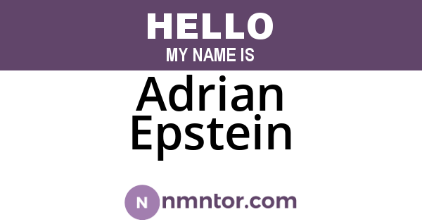 Adrian Epstein
