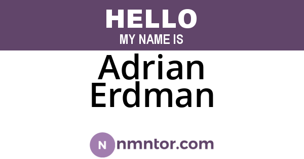 Adrian Erdman