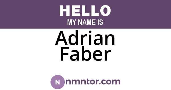 Adrian Faber