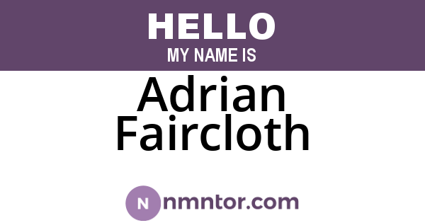 Adrian Faircloth