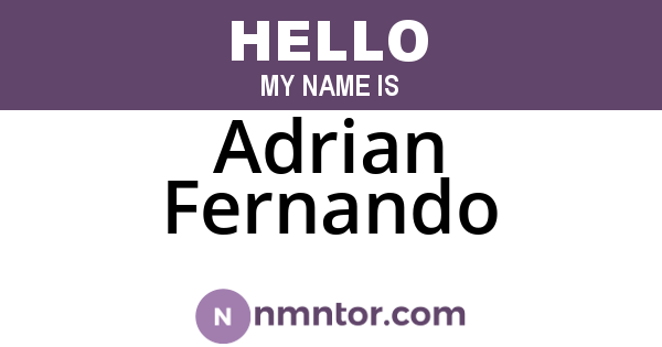 Adrian Fernando