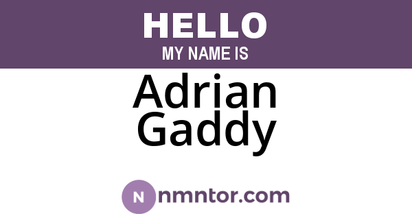 Adrian Gaddy