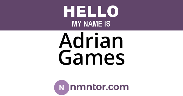Adrian Games