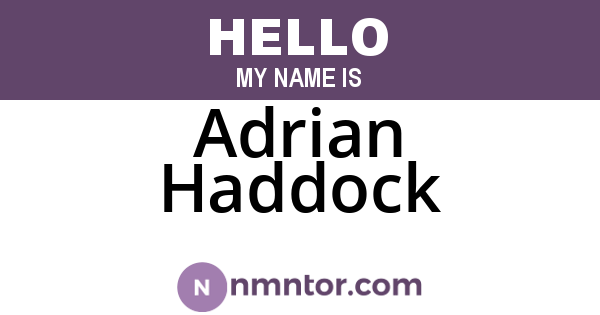 Adrian Haddock