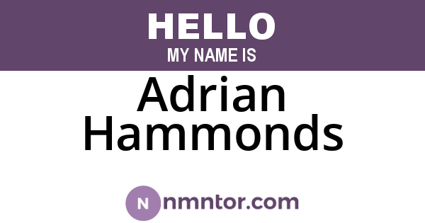 Adrian Hammonds