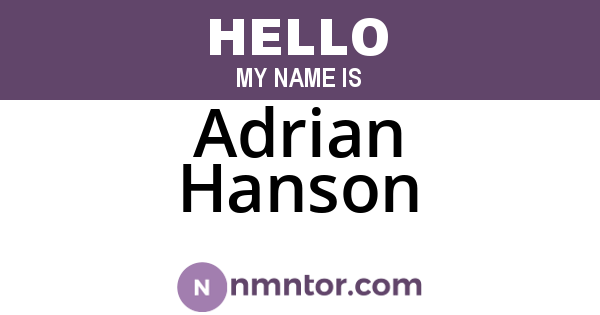 Adrian Hanson