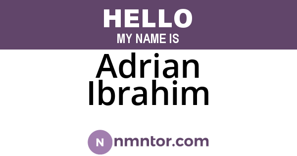 Adrian Ibrahim