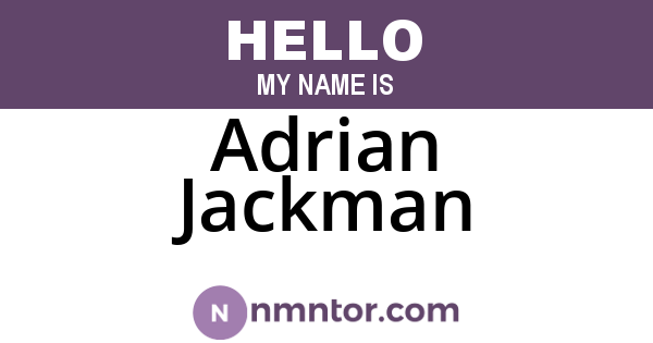 Adrian Jackman