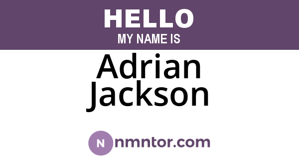 Adrian Jackson