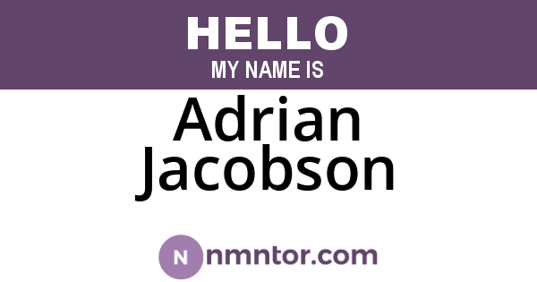 Adrian Jacobson
