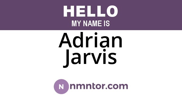 Adrian Jarvis