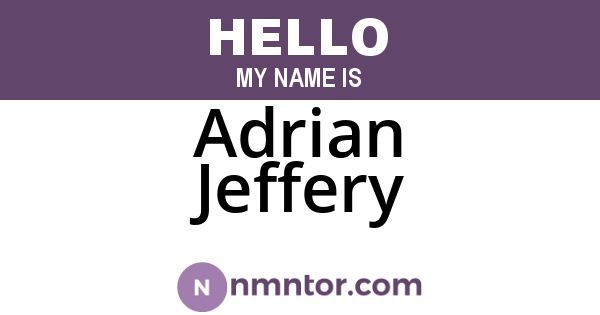 Adrian Jeffery