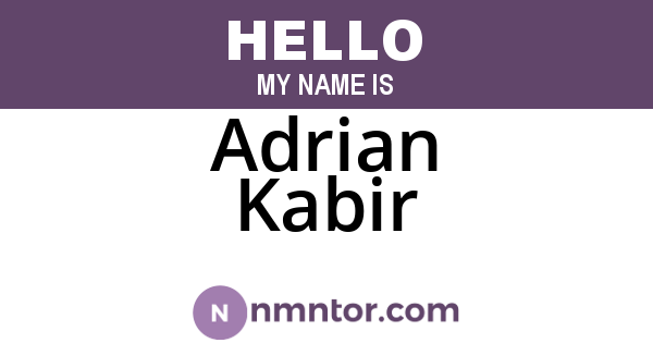 Adrian Kabir