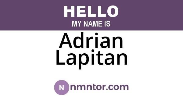Adrian Lapitan